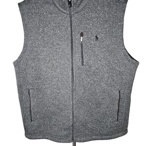 Polo Ralph Lauren Performance Vest Fleece Men's XL Full Zip Gray Black Pony